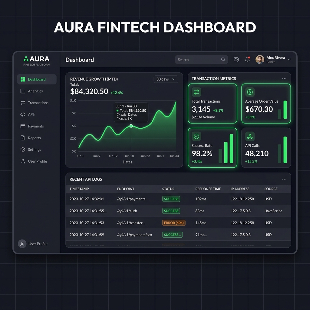 Fintech Dashboard Mockup
